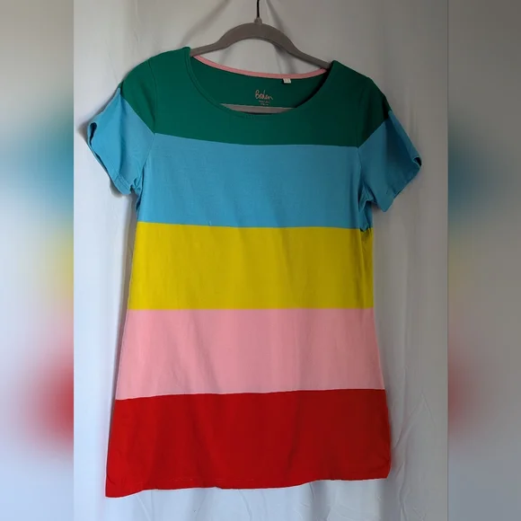 Boden Rainbow Striped Colorblock T-Shirt Short Sleeve 100% Cotton - Picture 2 of 11